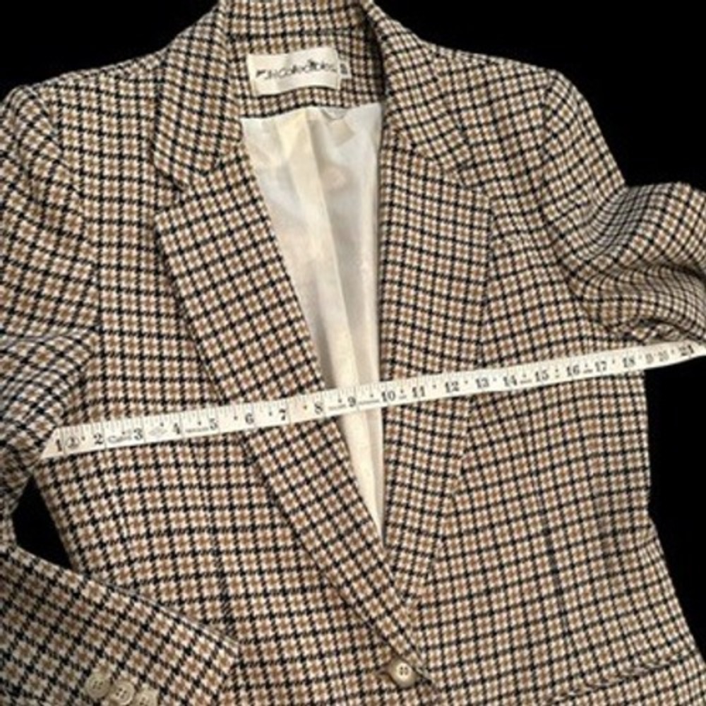 JH Collectibles 90's Vintage 100% Wool Houndstooth‎ Blazer 8P Dark Academia - Picture 7 of 8